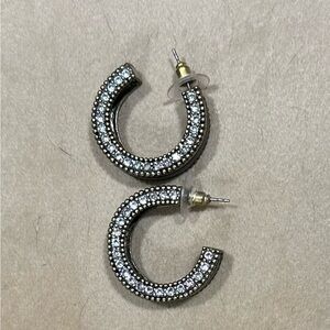 KRP0021 Silpada K&R Leather Together hoop earrings
